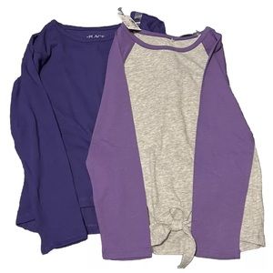 NWT The Children’s Place Set Of 2 Purple Long Sleeve Shirts Size S (5/6)